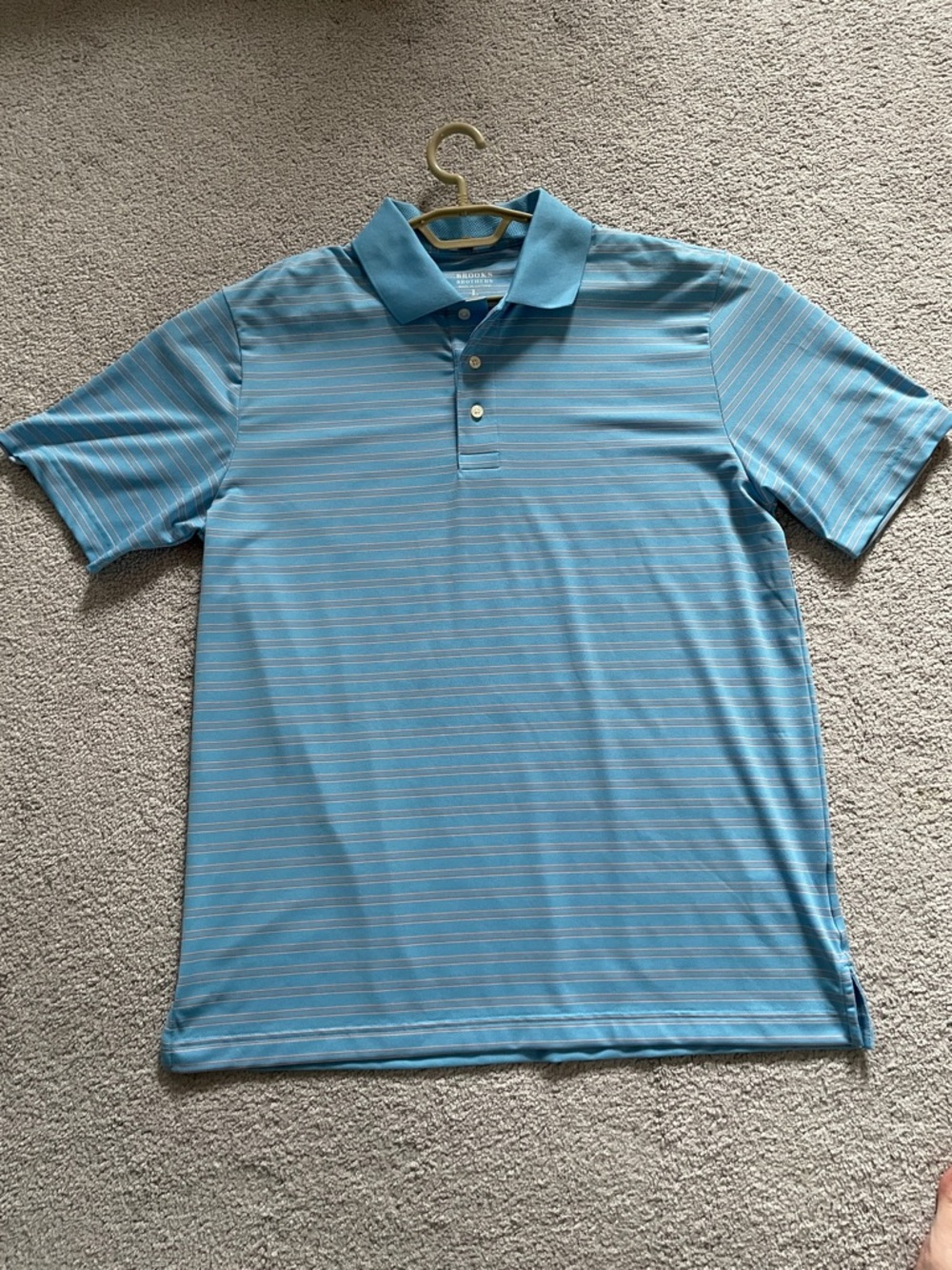 👕 Brooks Brothers Men’s Polo Shirt Blue Striped Classic Fit Size
